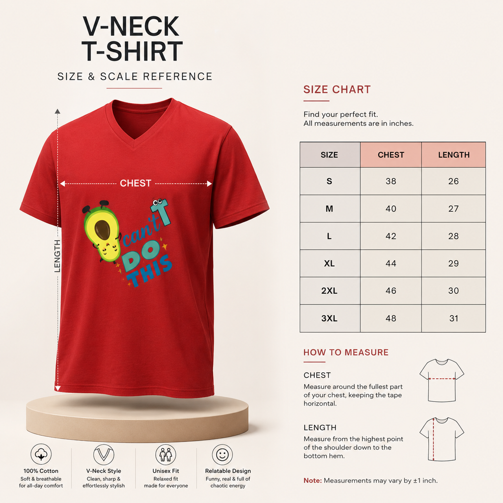 Unisex V Neck T-Shirt- “Overwhelmed”