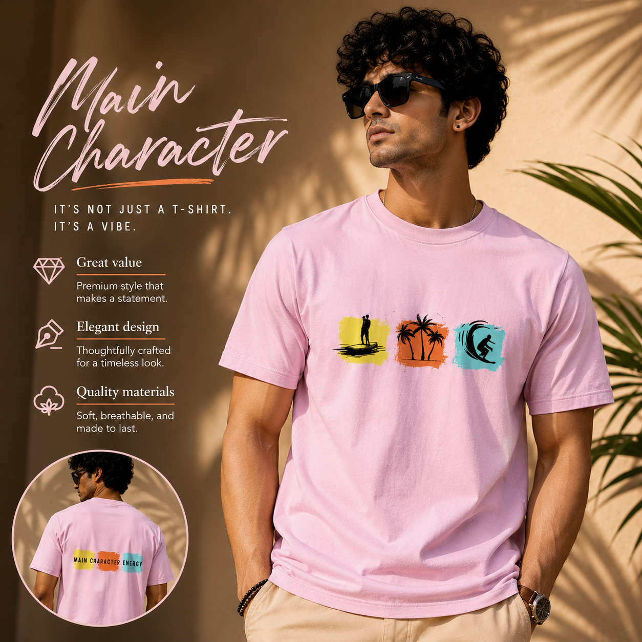 Unisex Stretch T-shirt- "Main Character"
