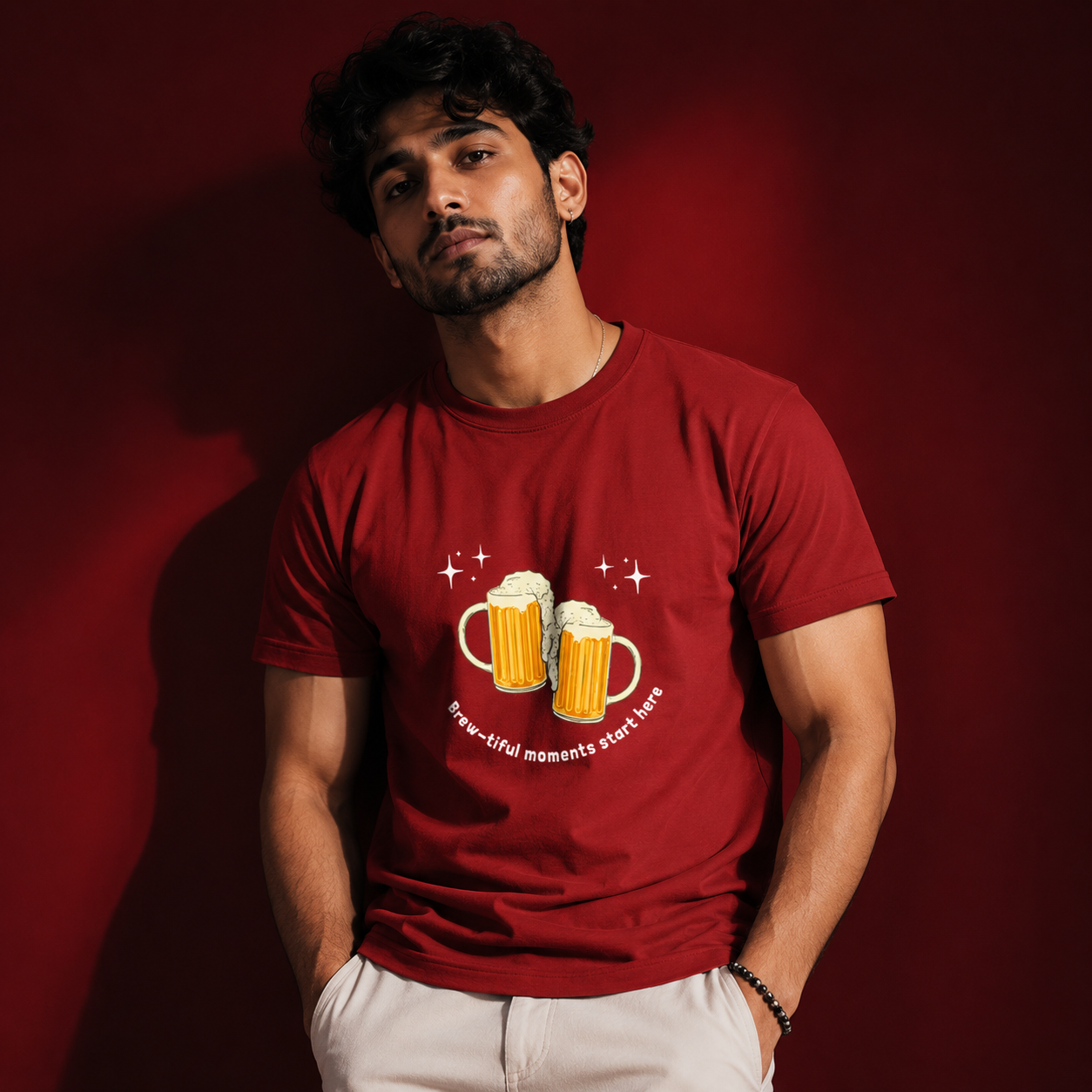 Unisex Stretch T-shirt- "Brew-tiful Moments"