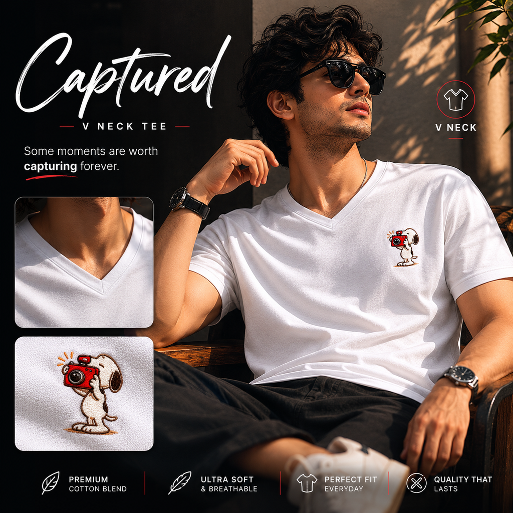 Unisex V Neck T-Shirt- “Captured”