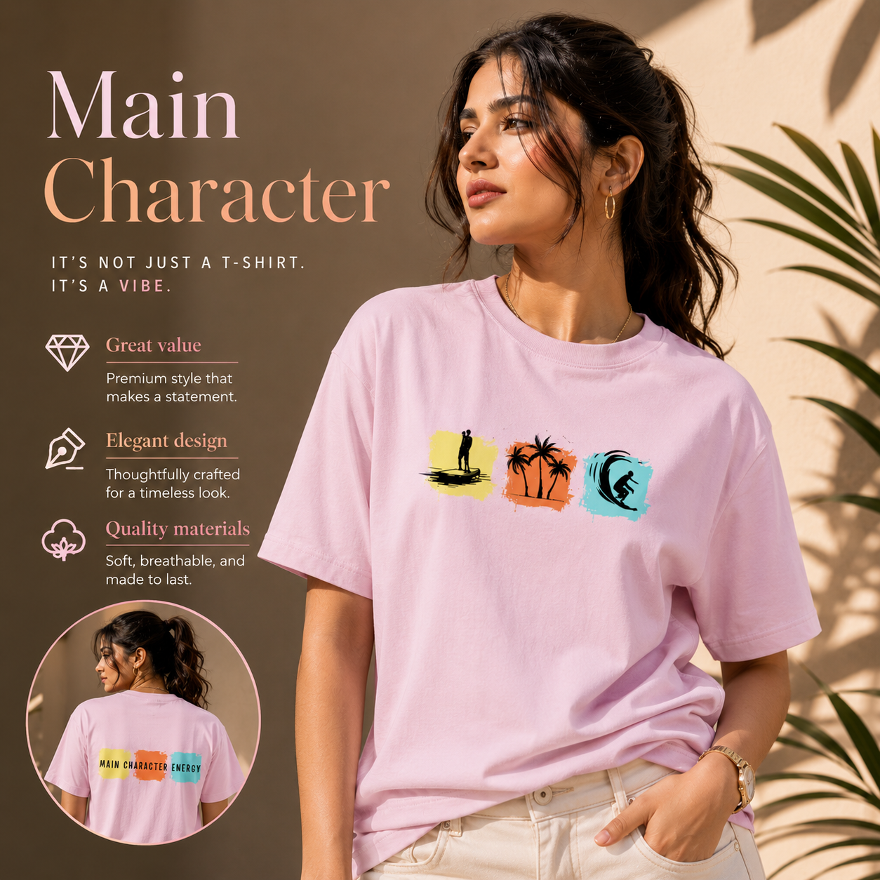 Unisex Stretch T-shirt- "Main Character"