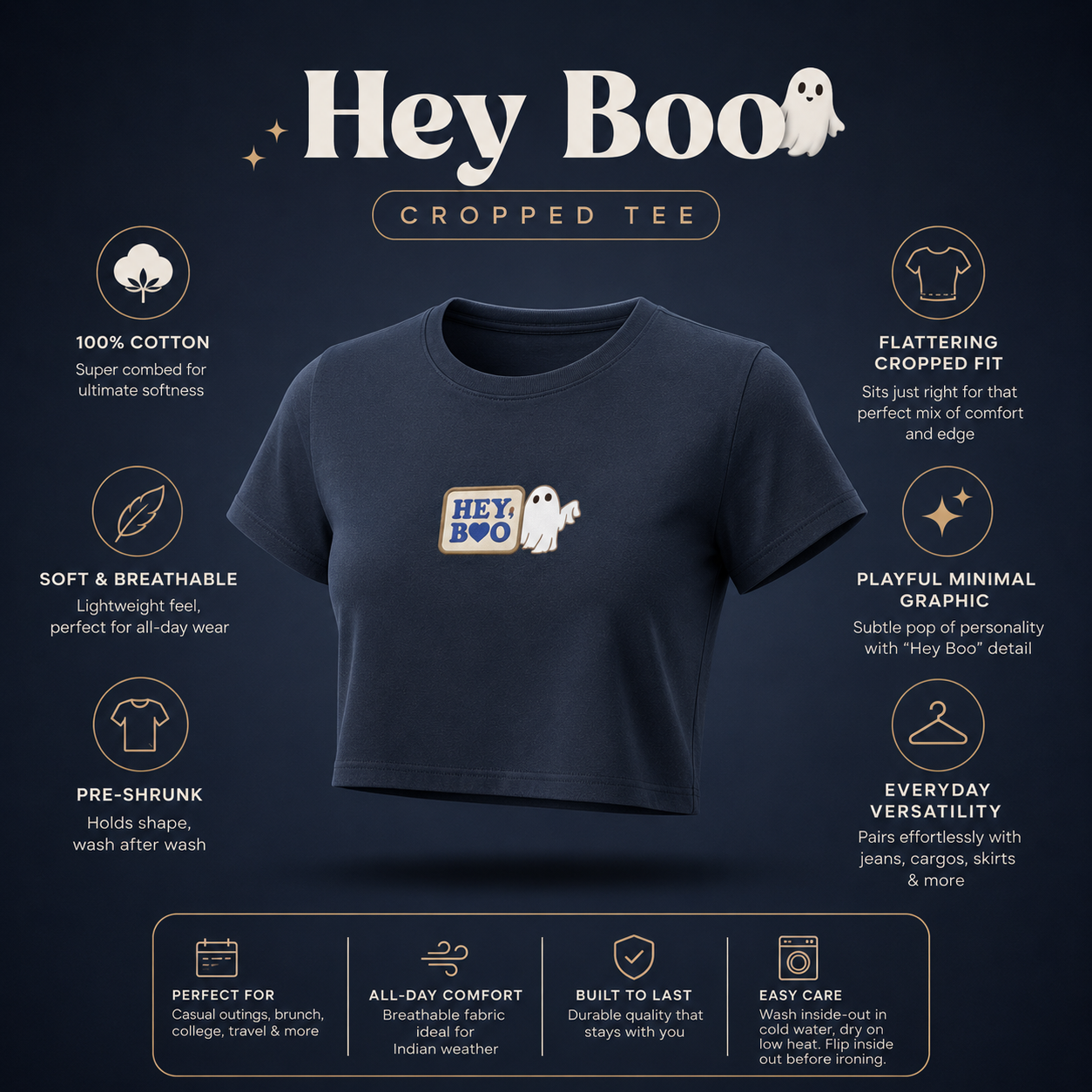 Crop Top- "Hey Boo"
