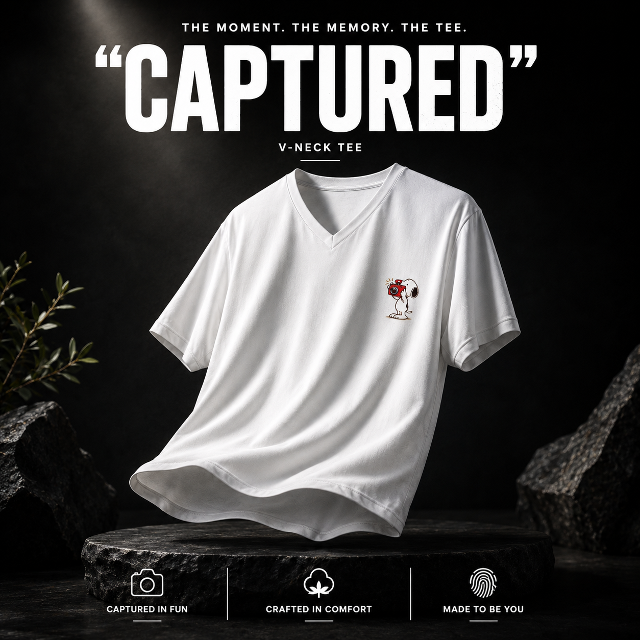 Unisex V Neck T-Shirt- “Captured”