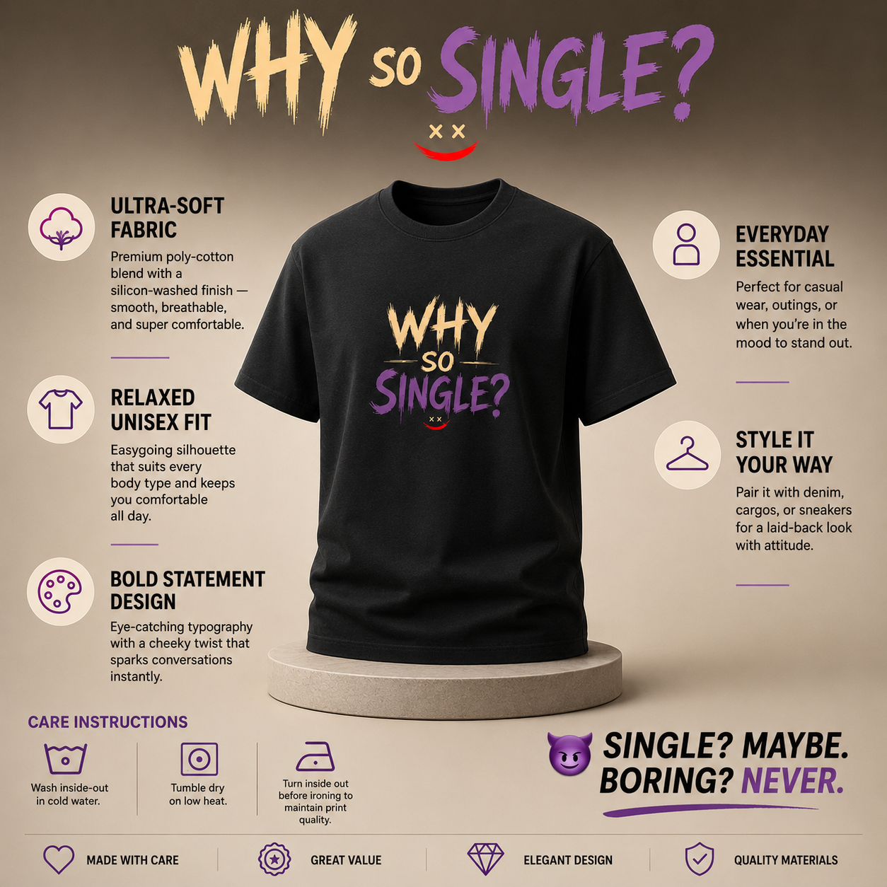 Unisex T-Shirt- "Single"