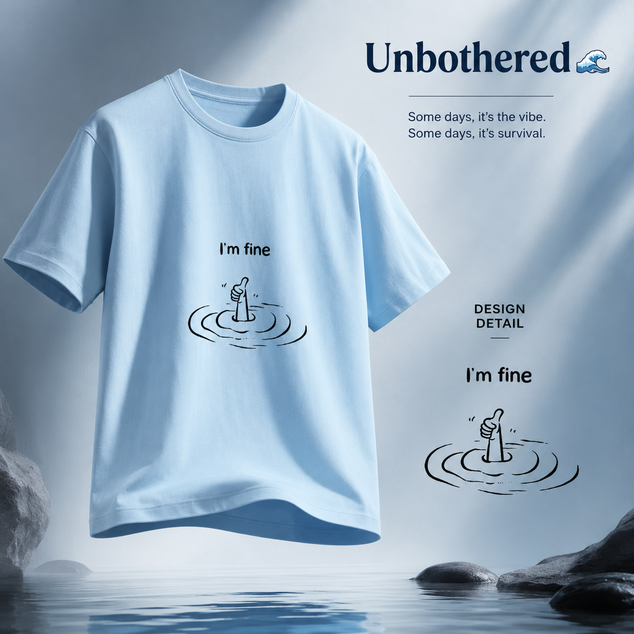 Unisex Stretch T-shirt- "Unbothered 🌊"