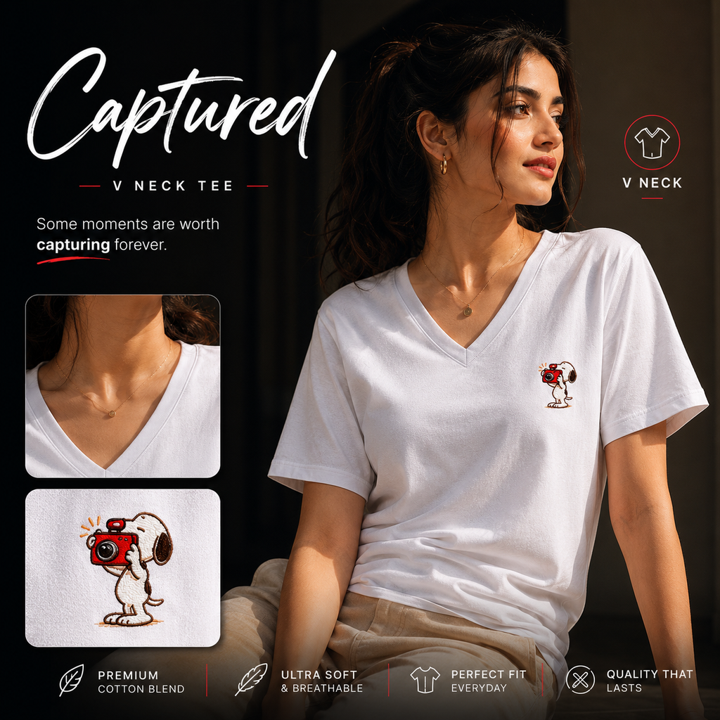 Unisex V Neck T-Shirt- “Captured”