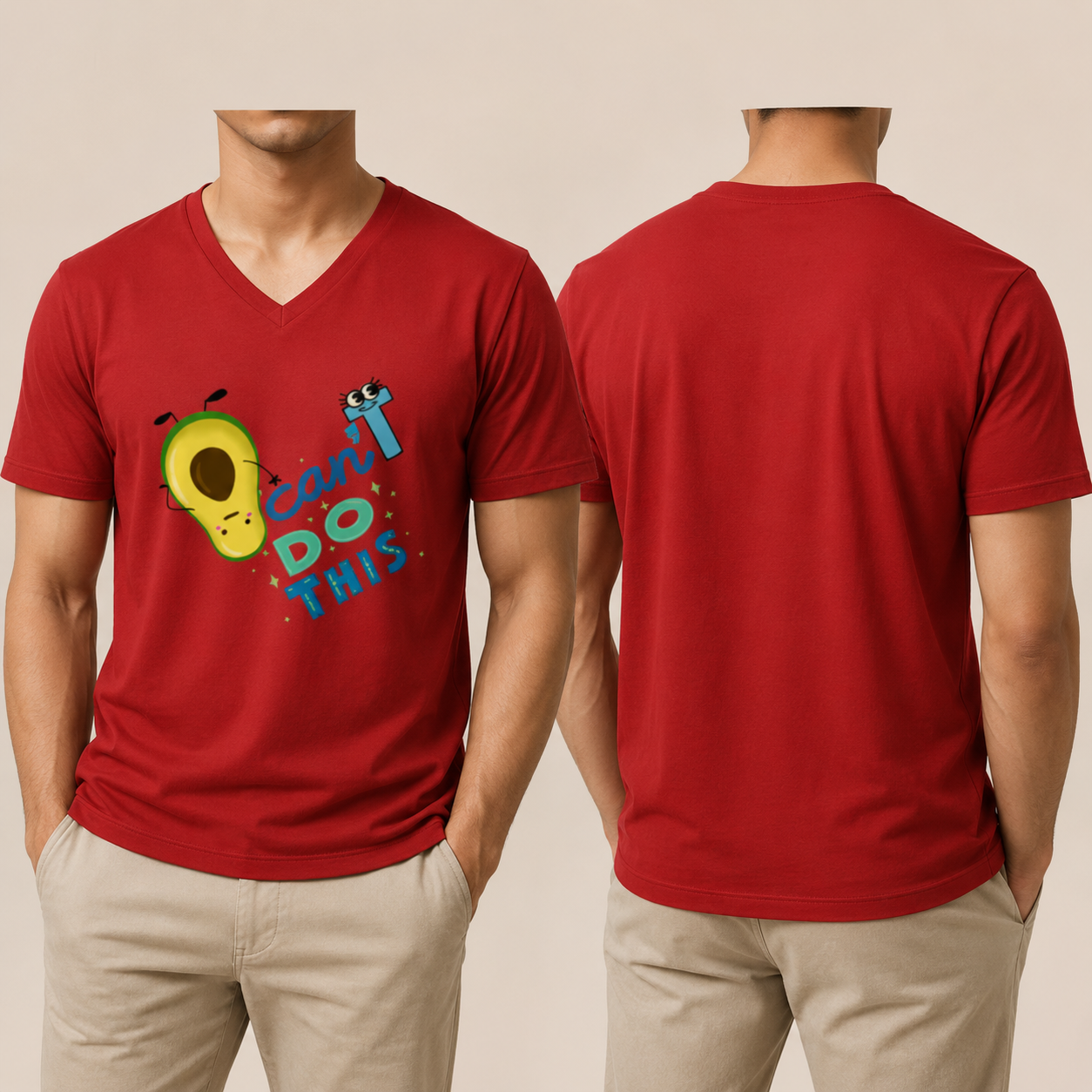 Unisex V Neck T-Shirt- “Overwhelmed”