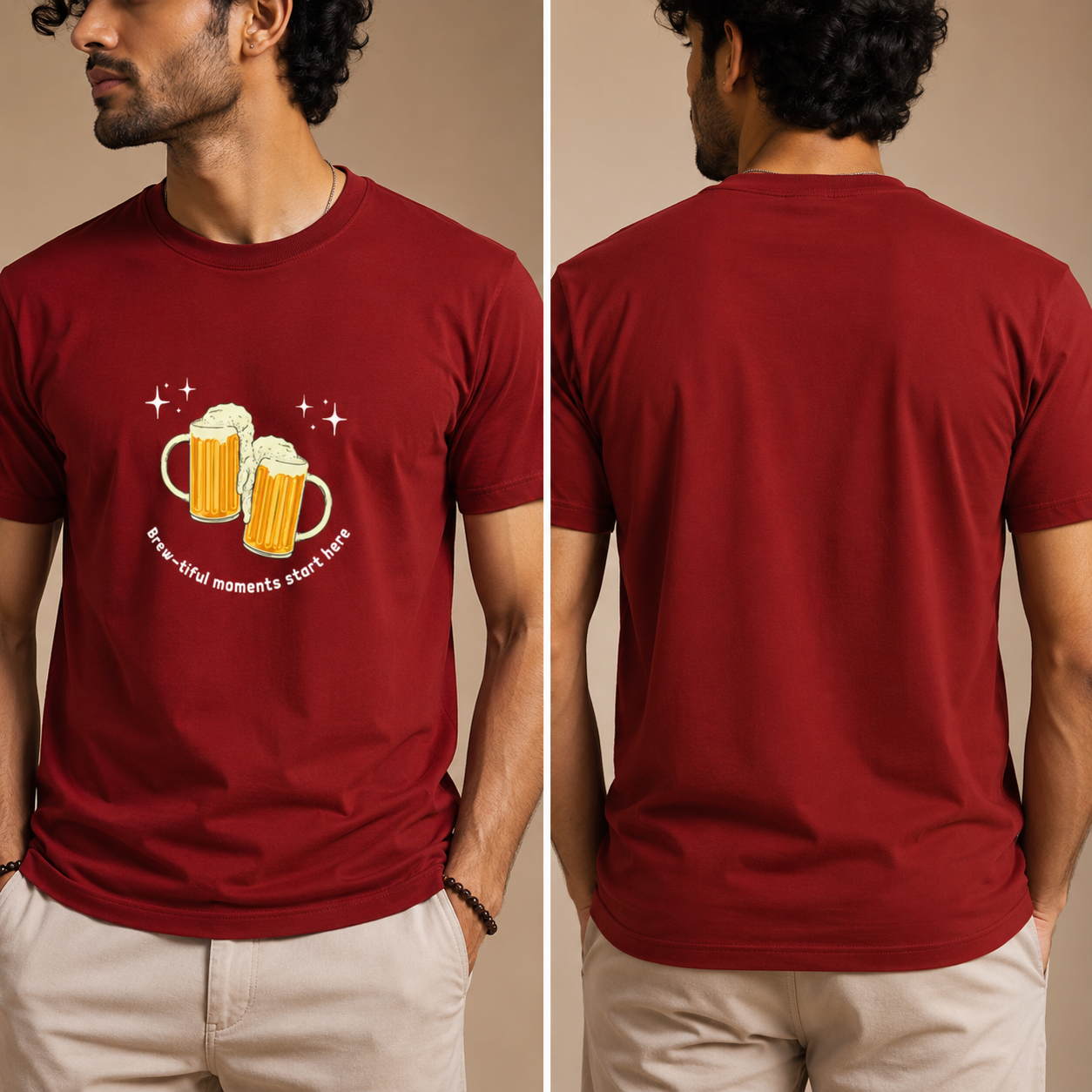 Unisex Stretch T-shirt- "Brew-tiful Moments"