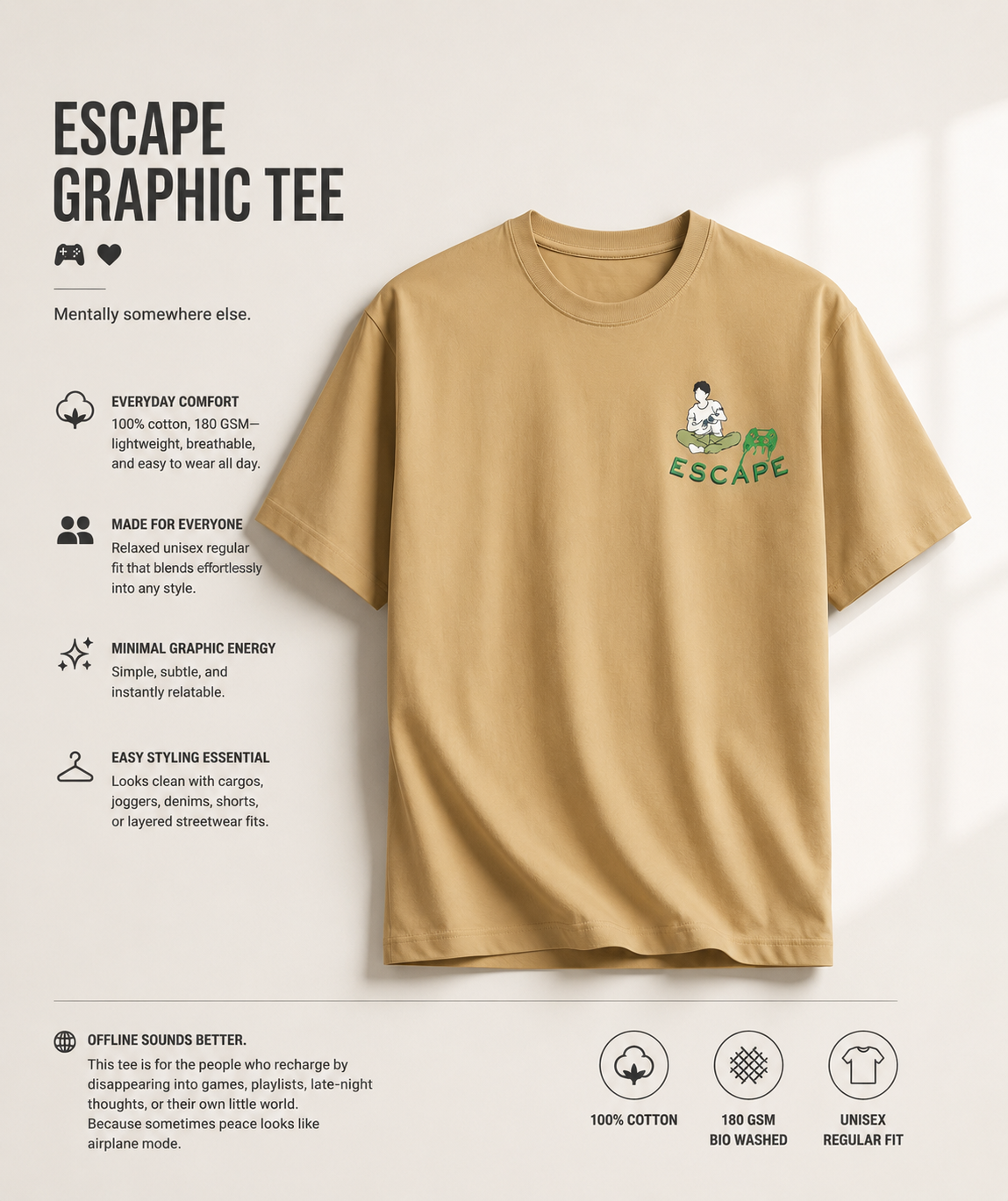 Unisex Crew T-Shirt- “Detached”