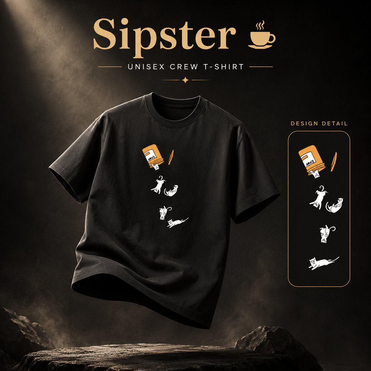 Unisex Crew T-Shirt- "Sipster ☕"