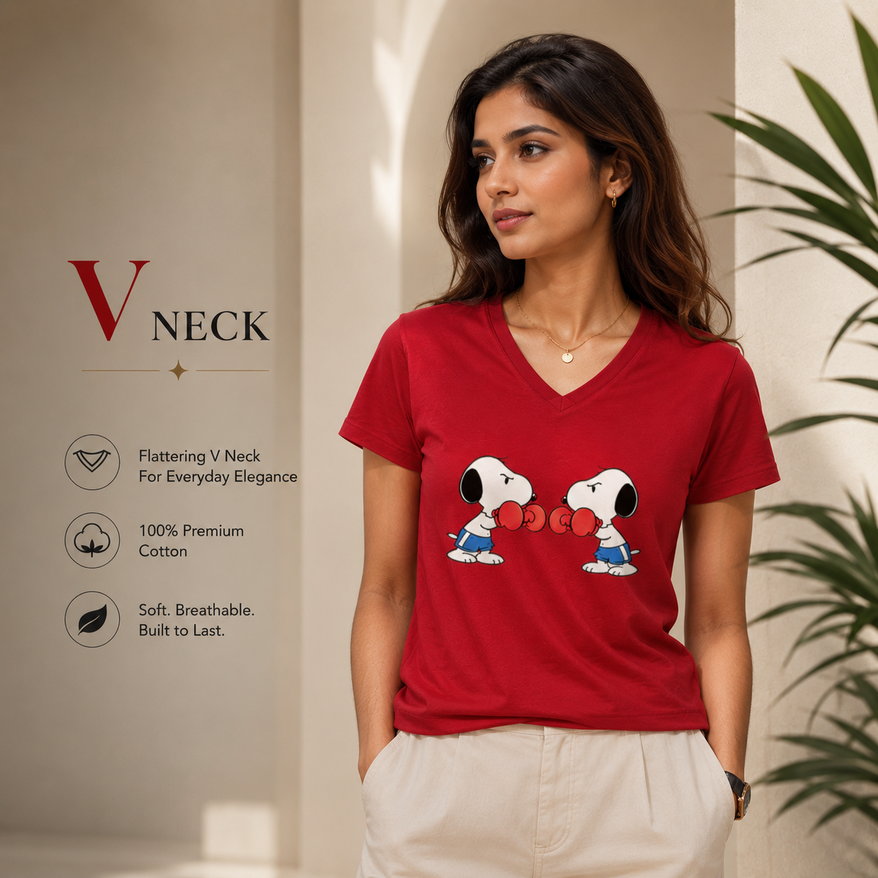 Unisex V Neck T-Shirt- “Clashcute”