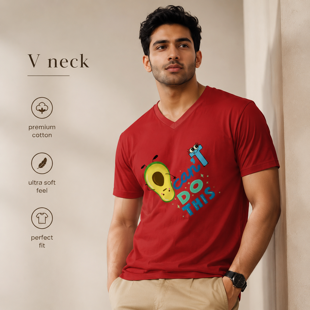 Unisex V Neck T-Shirt- “Overwhelmed”