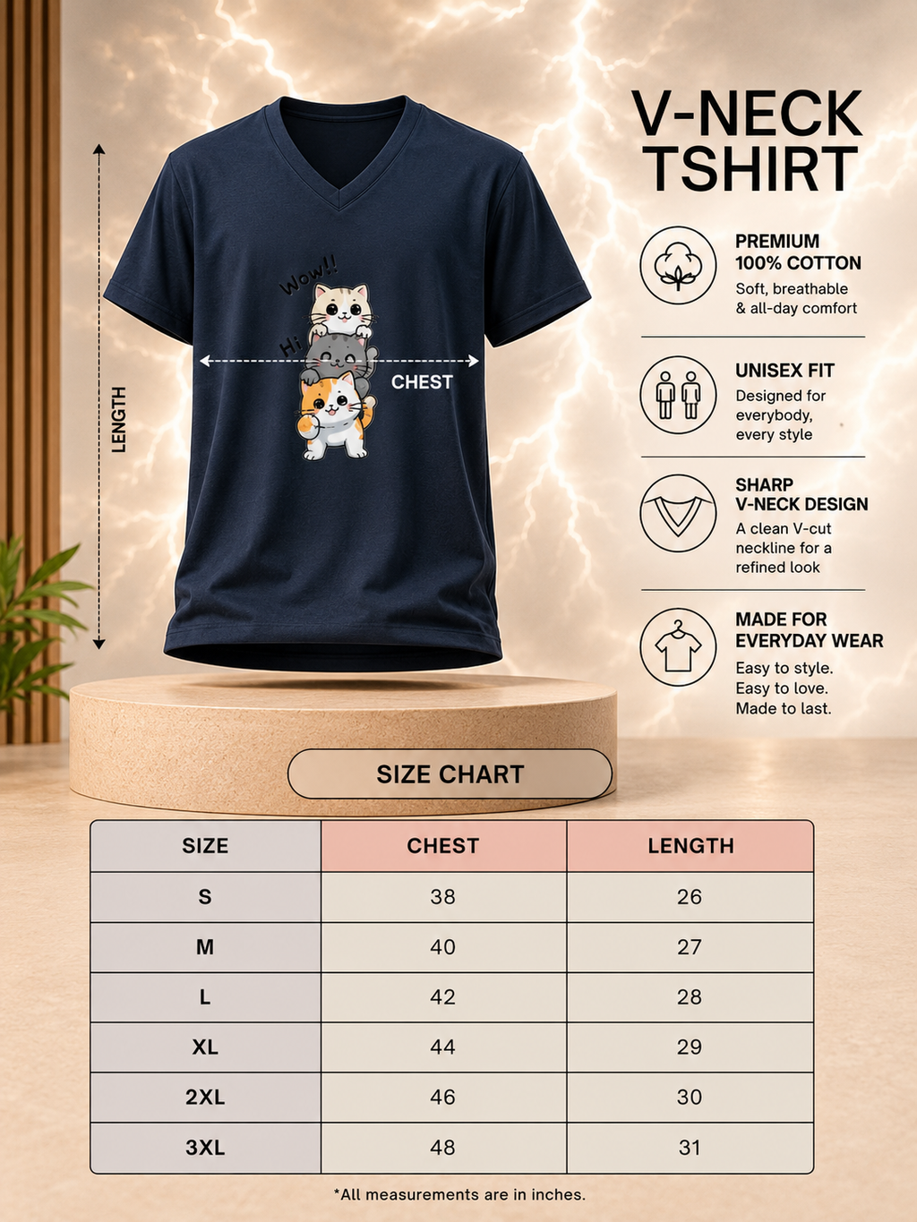 Unisex V Neck T-Shirt- “Effortless”