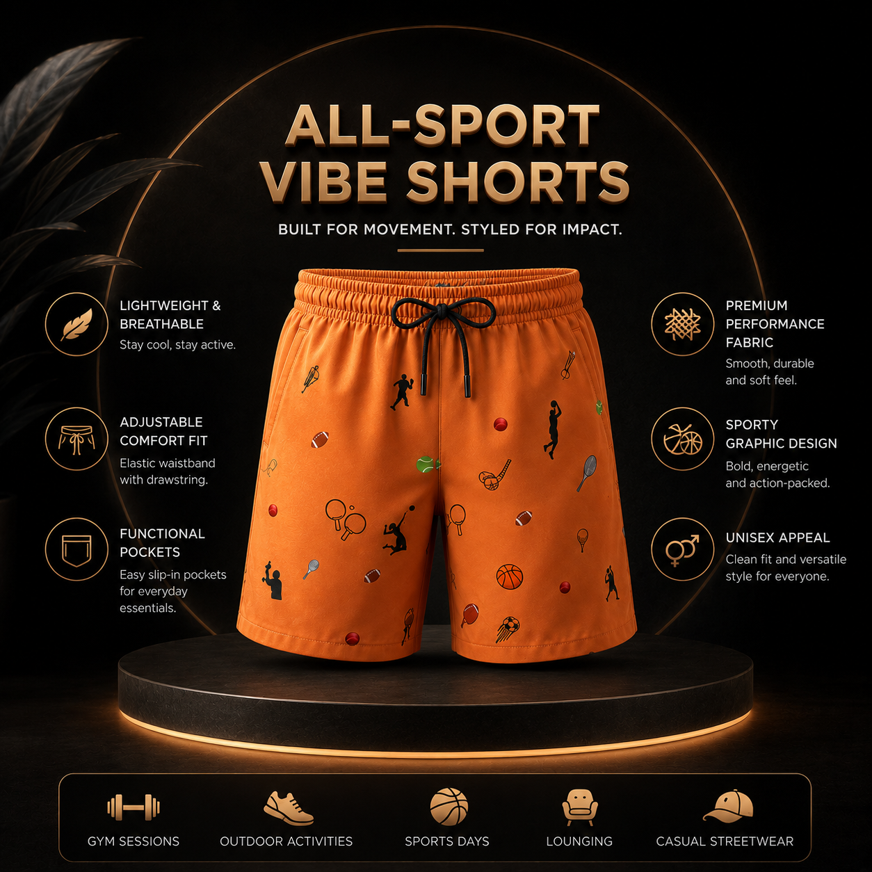 Unisex Shorts- "Sports"