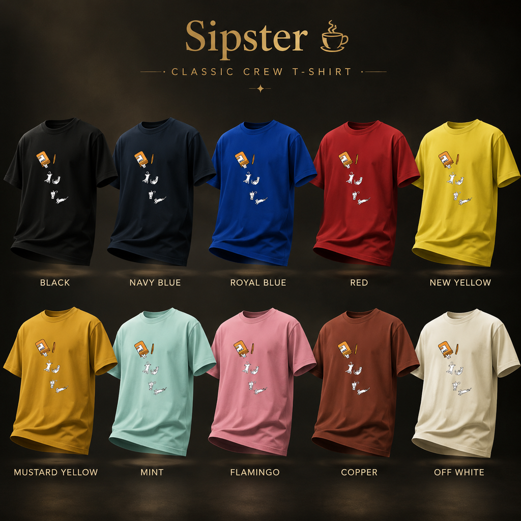 Unisex Crew T-Shirt- "Sipster ☕"