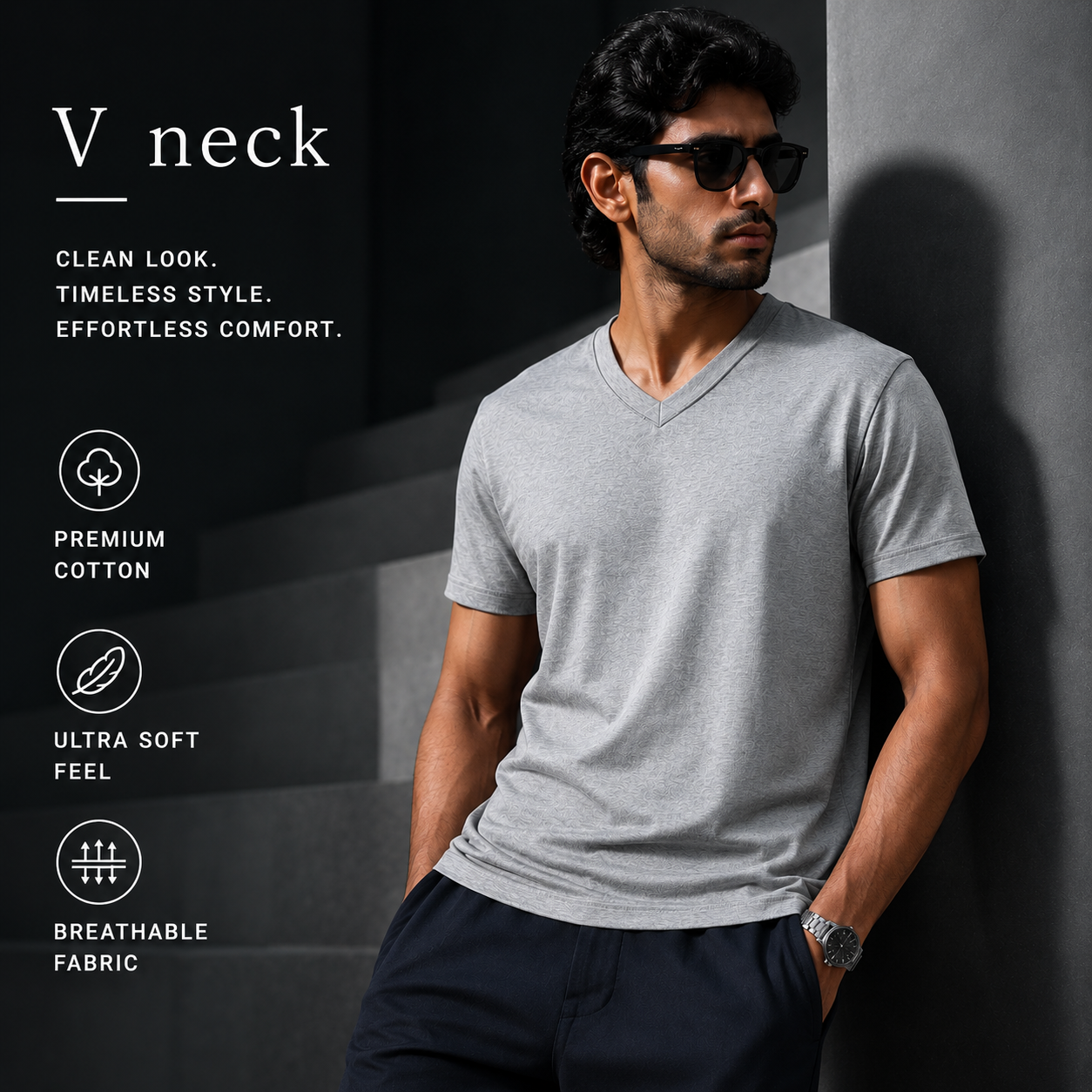 Unisex V Neck T-Shirt