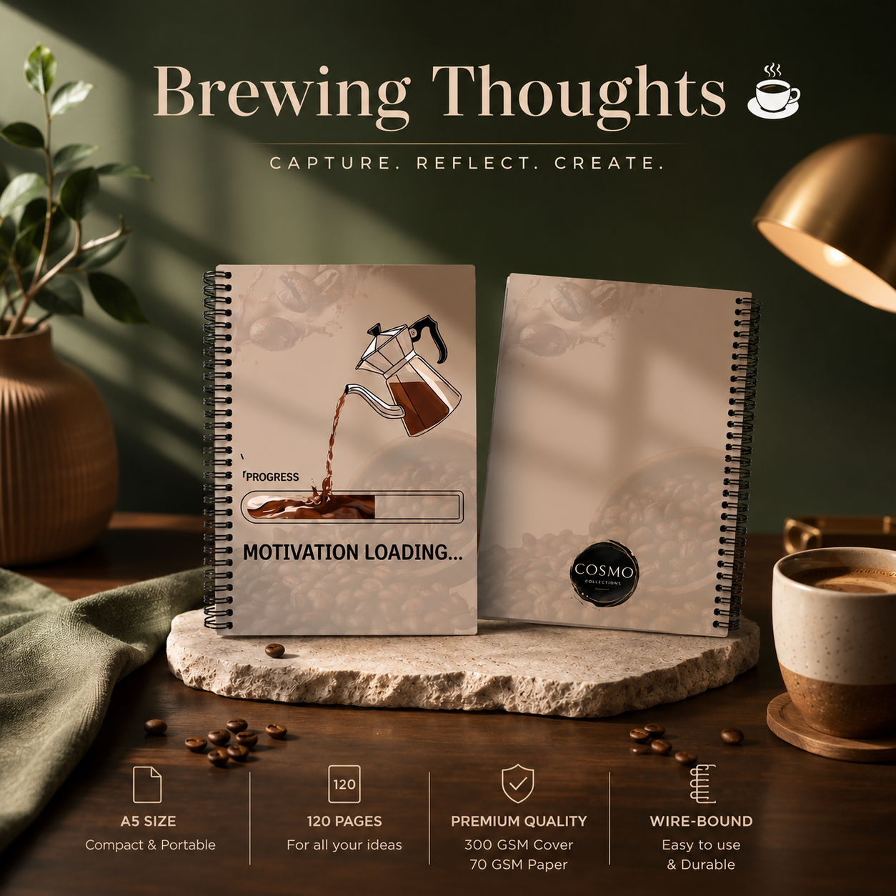 NotePad- "Brewing Thoughts" ☕