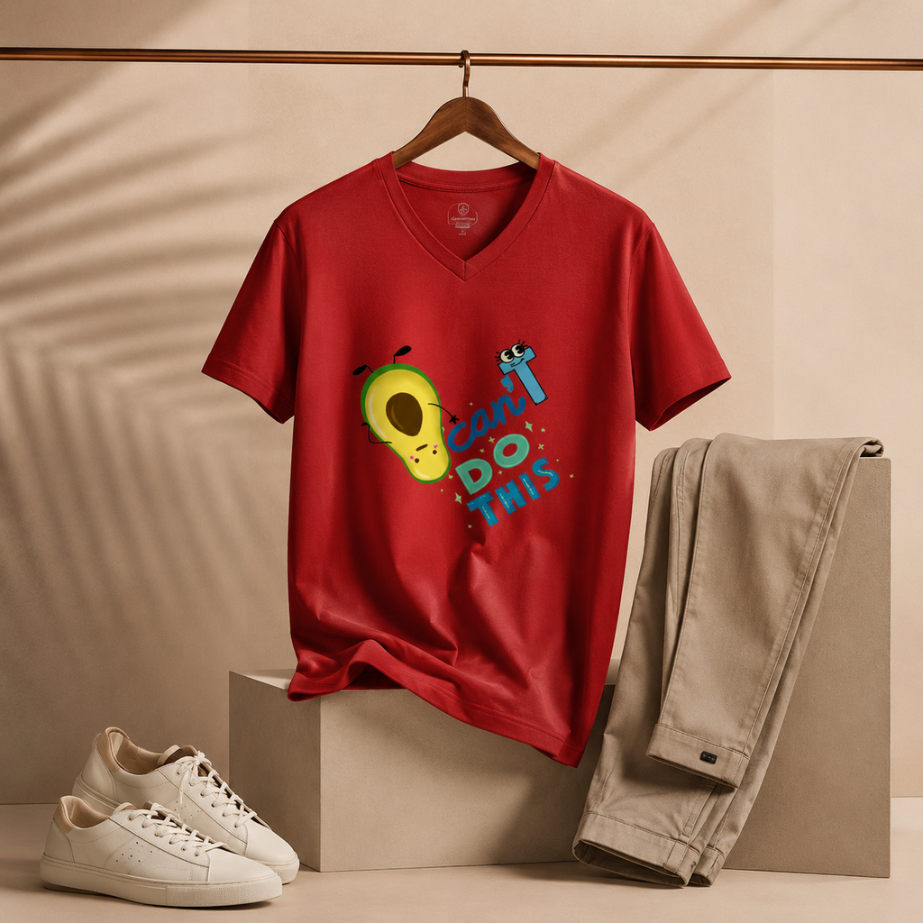 Unisex V Neck T-Shirt- “Overwhelmed”