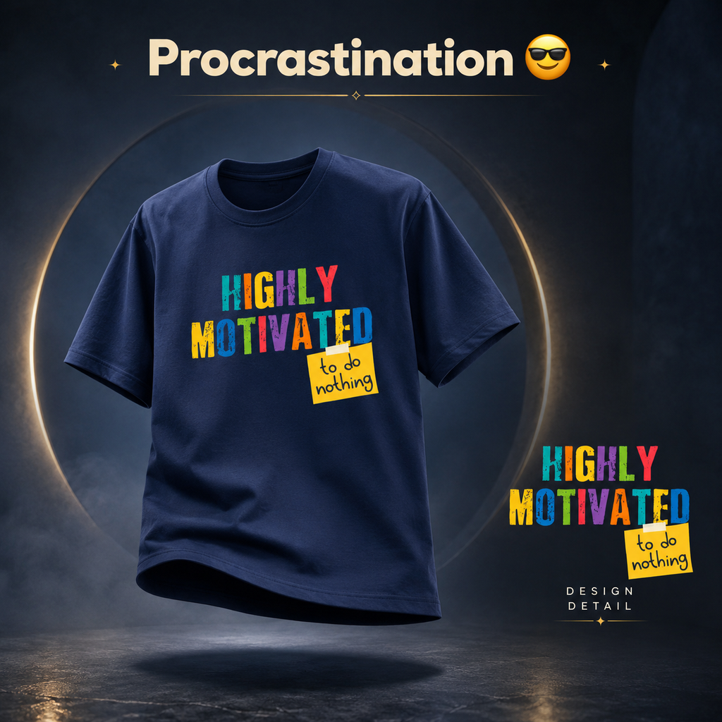 Unisex Crew T-Shirt- "Procrastination 😎"