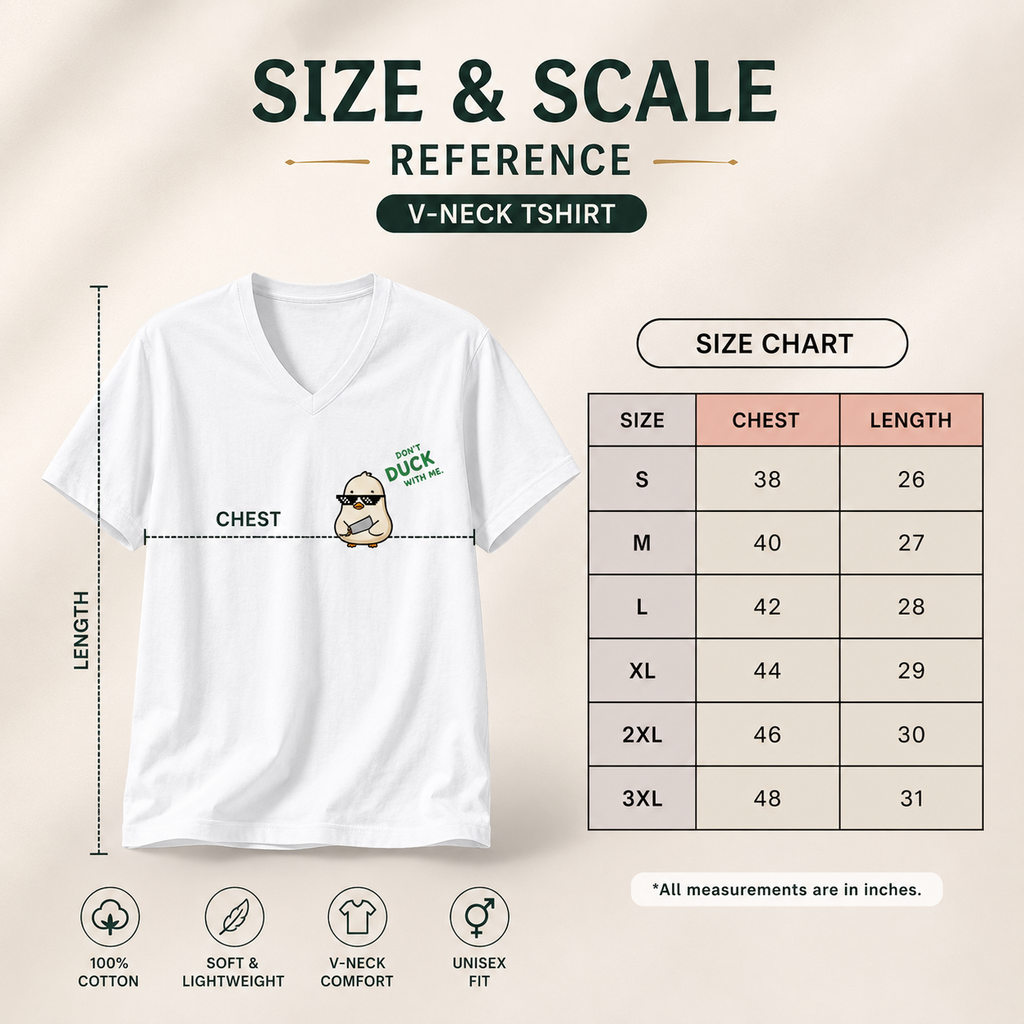 Unisex V Neck T-Shirt- “Quacktitude”
