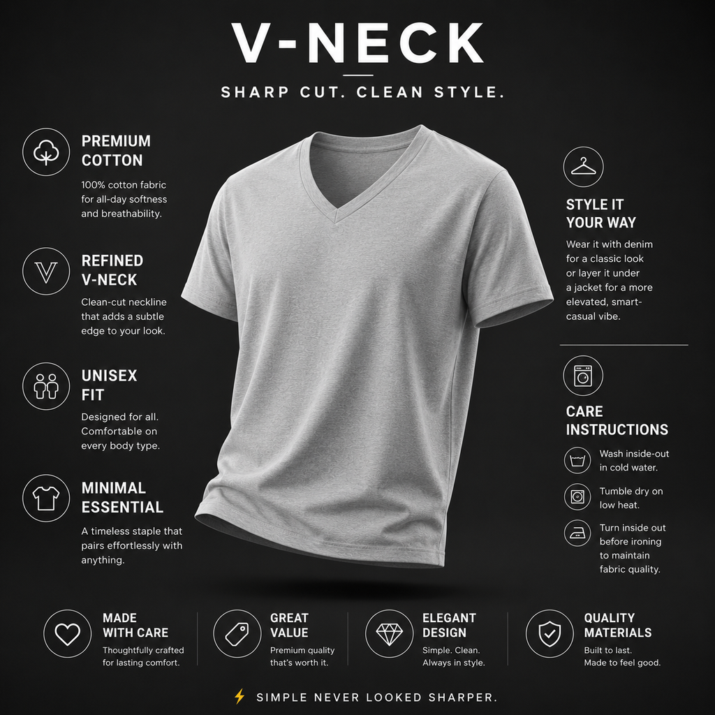 Unisex V Neck T-Shirt