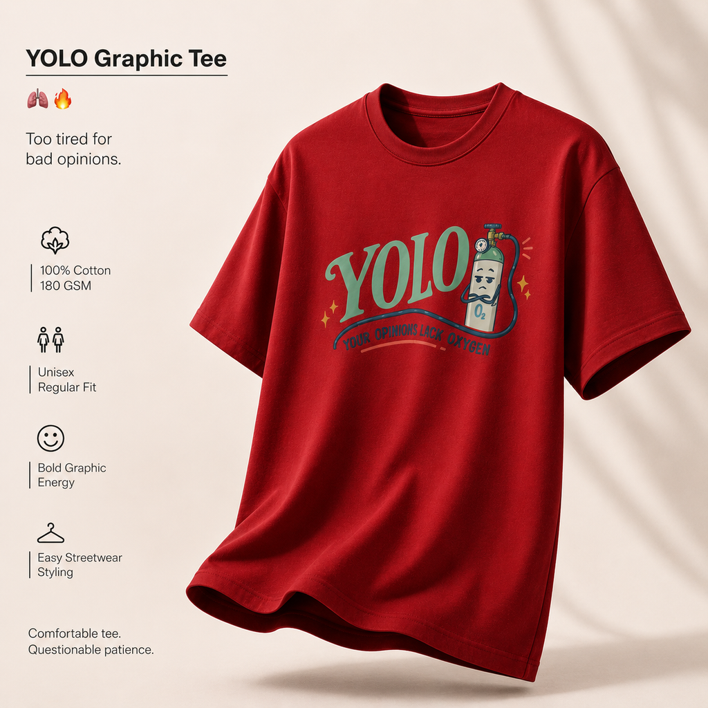 Unisex Crew T-Shirt- "YOLO"