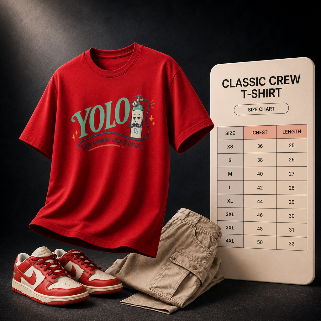 Unisex Crew T-Shirt- "YOLO"