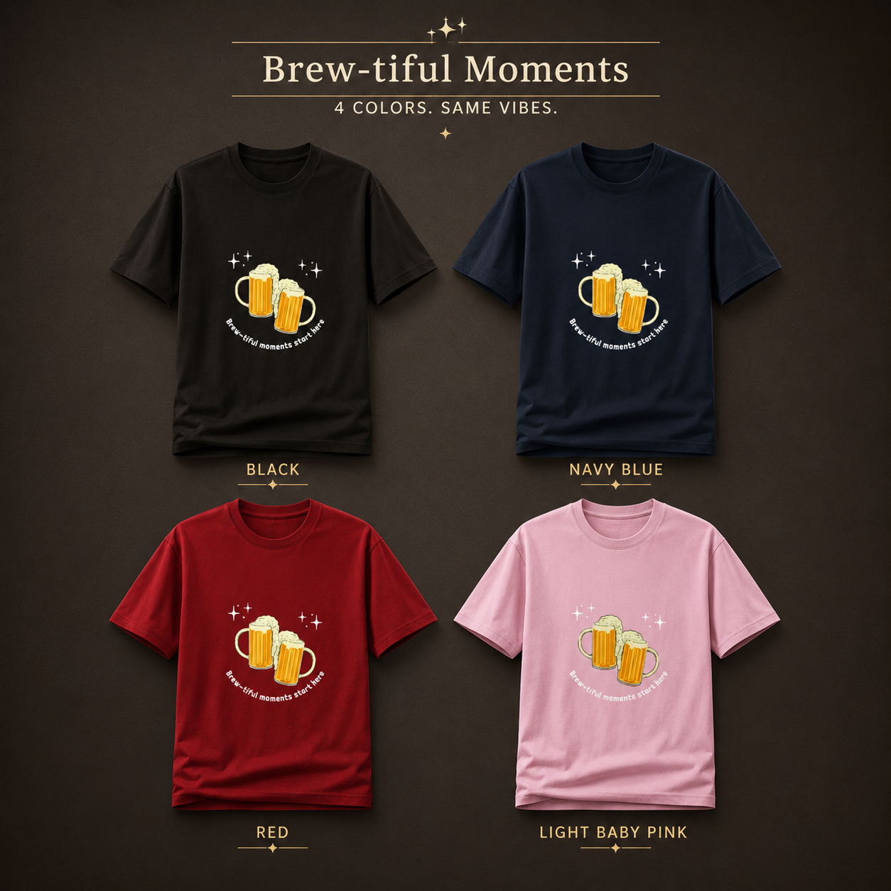 Unisex Stretch T-shirt- "Brew-tiful Moments"