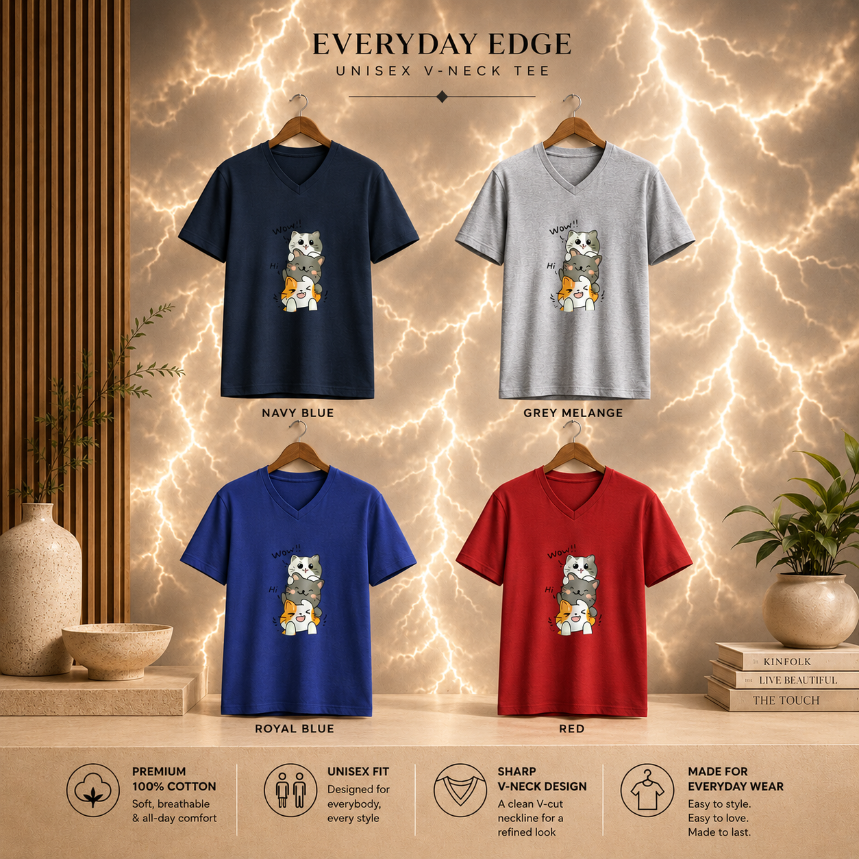 Unisex V Neck T-Shirt- “Effortless”