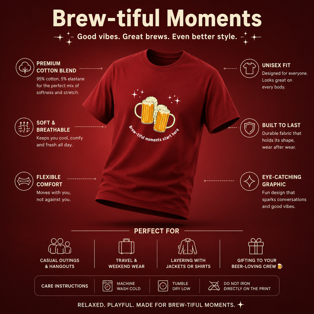 Unisex Stretch T-shirt- "Brew-tiful Moments"