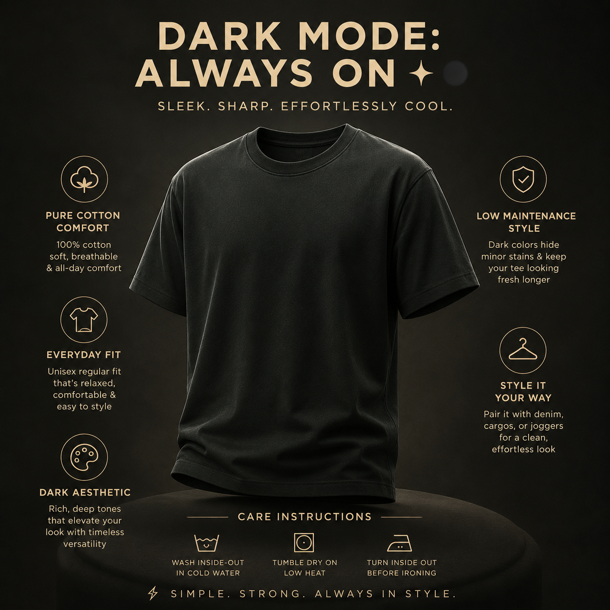 Unisex Crew T-Shirt- "Shades of Dark"