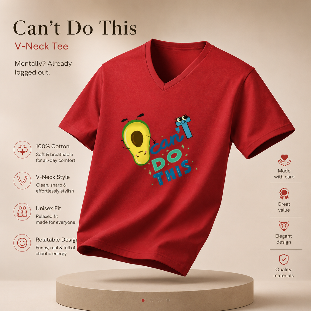 Unisex V Neck T-Shirt- “Overwhelmed”