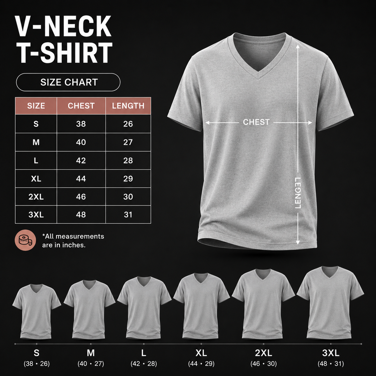 Unisex V Neck T-Shirt